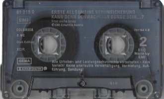 MC: 1987 EU EMI Columbia 7943494, Club-Edition 67631-2 B-Seite